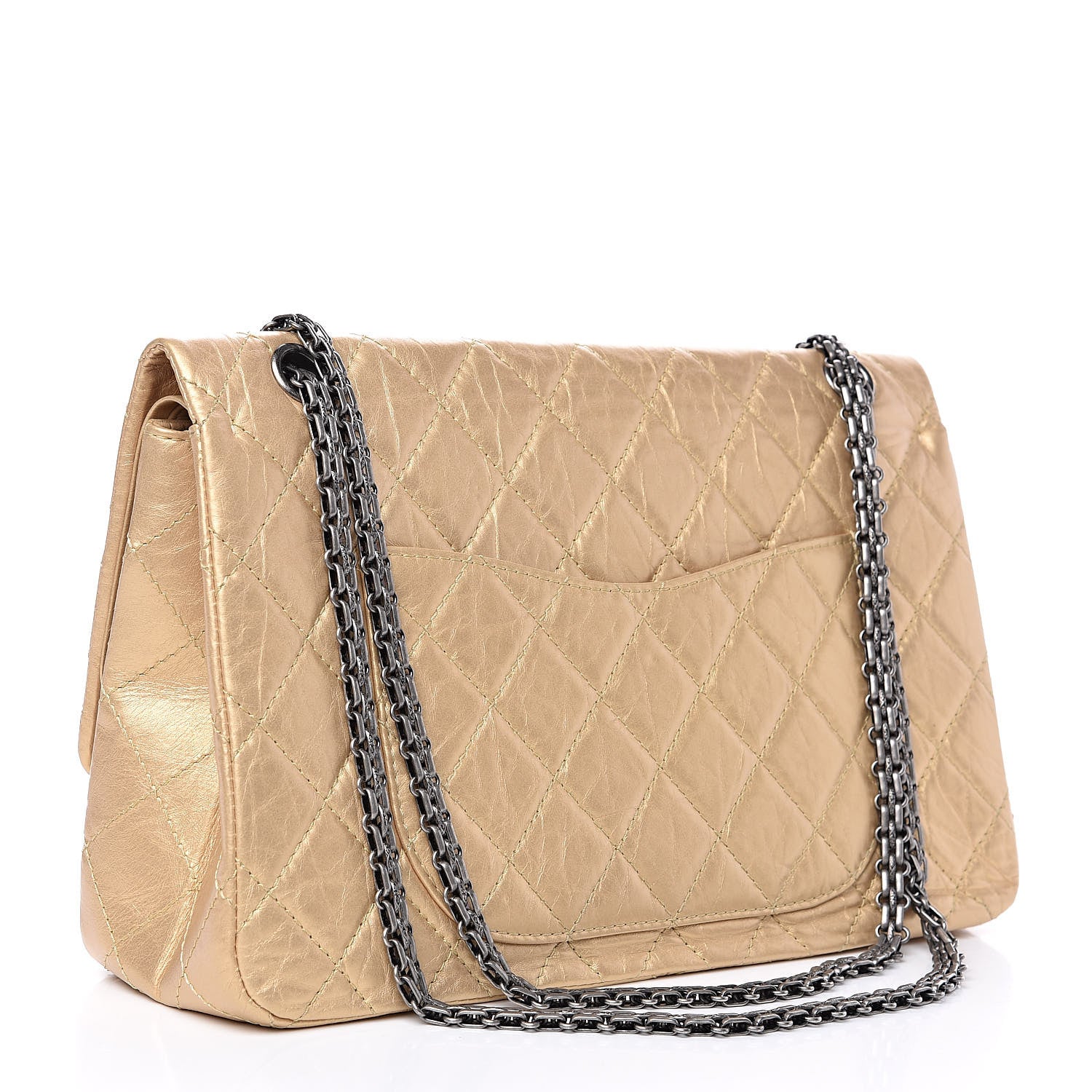 Chanel Metallic Aged Calfskin Quilted 2.55 Reissue 227 Flap Gold 3 of 13