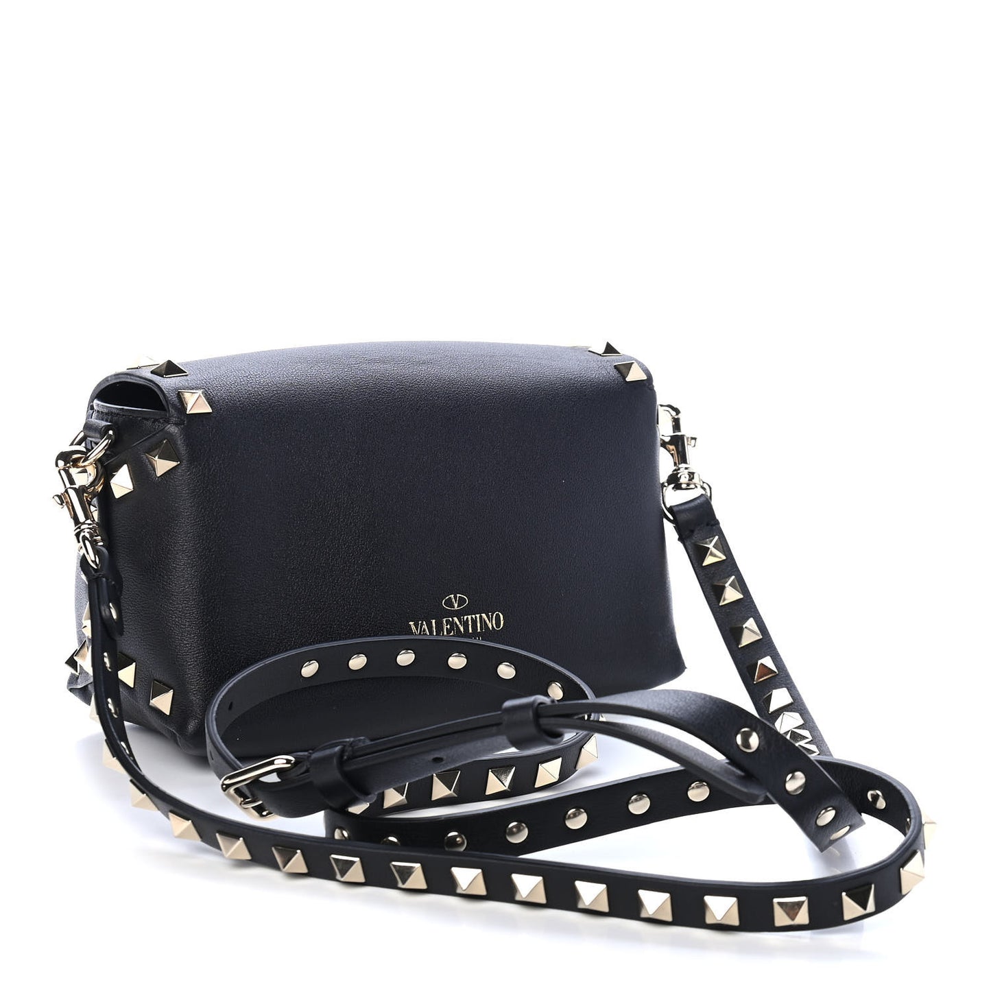 Vitello Mini Rockstud Crossbody Bag Black