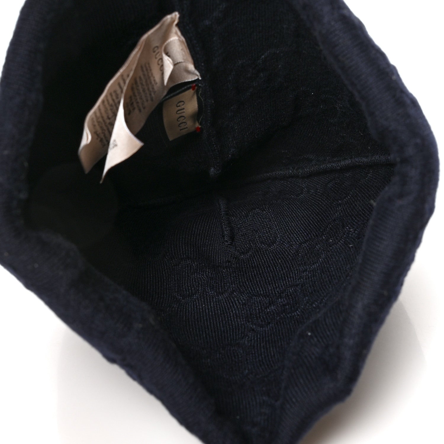 Gucci Wool Alpaca GG Monogram Beanie Hat M Navy 3 of 5