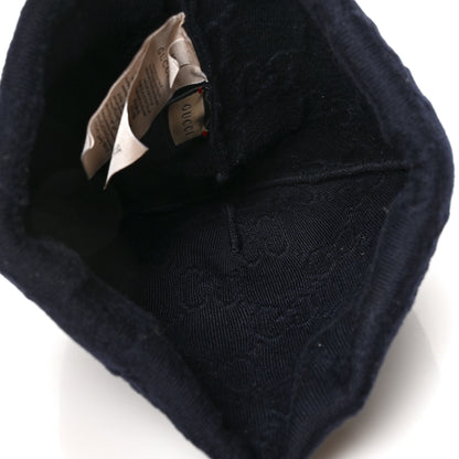Gucci Wool Alpaca GG Monogram Beanie Hat M Navy 3 of 5