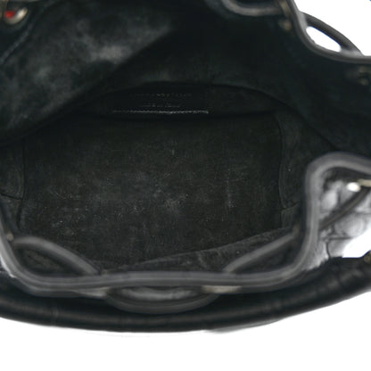 Saint Laurent Calfskin Crocodile Embossed Small Emmanuelle Bucket Bag Black 5 of 12
