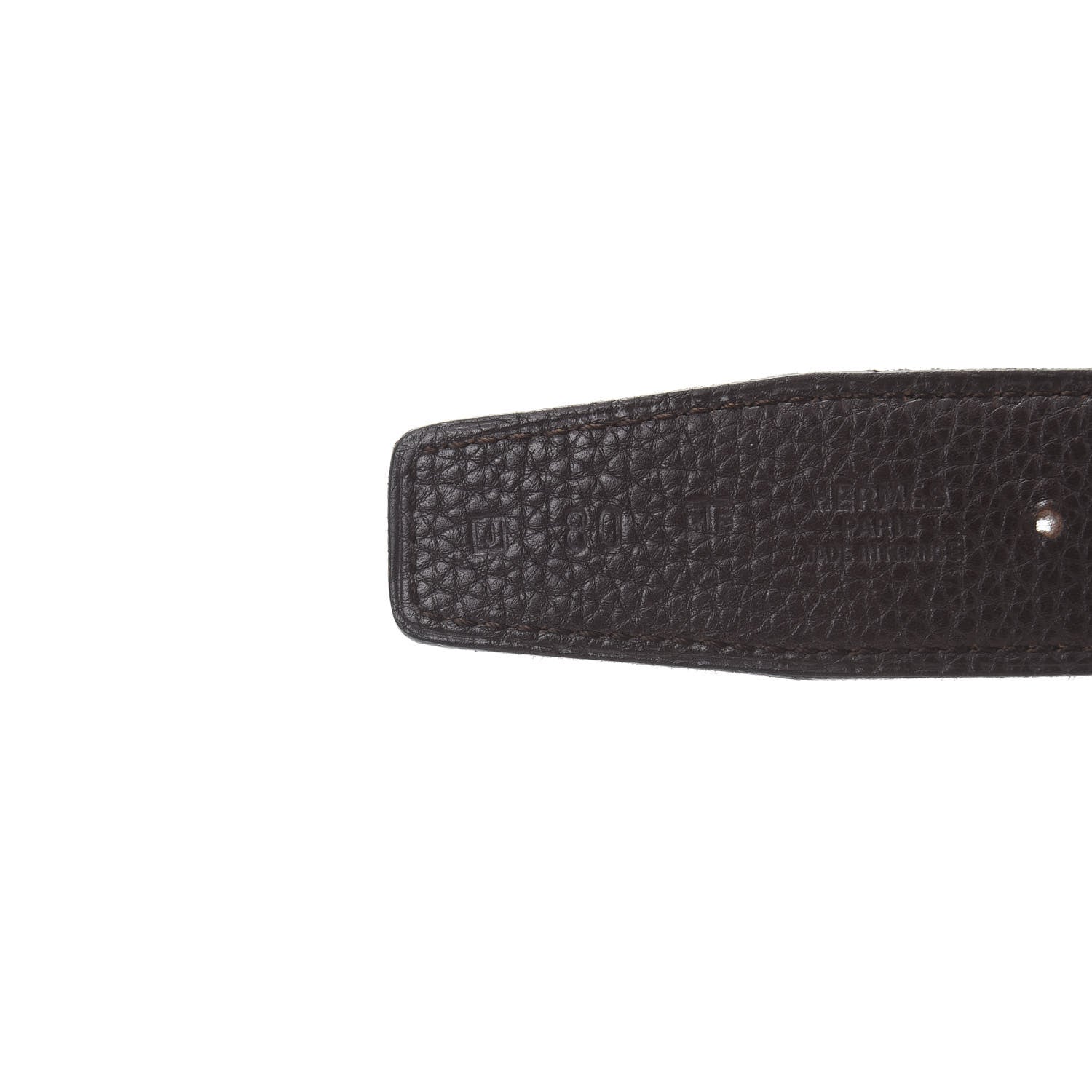 Hermes Box Togo 32mm H Belt Strap 80 Black Chocolate 4 of 8