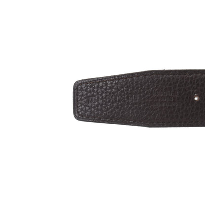 Hermes Box Togo 32mm H Belt Strap 80 Black Chocolate 4 of 8