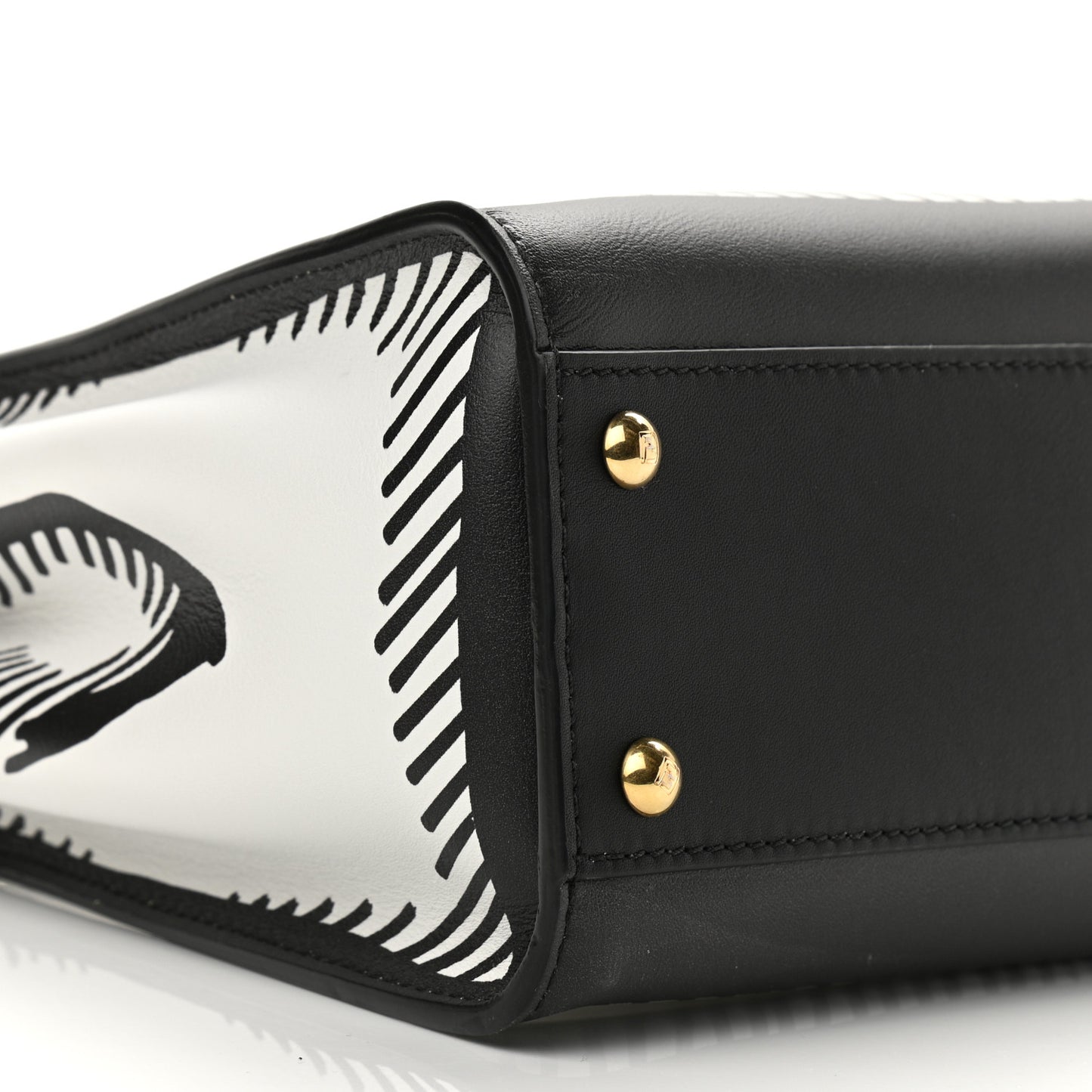 X JOSHUA VIDES Calfskin Medium Peekaboo Iconic Satchel White Black
