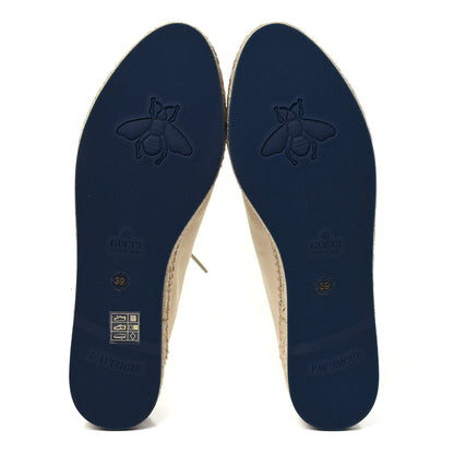 Gucci Canvas Logo Lace-Up Platform Espadrilles 39 Greggio Grege 5 of 8
