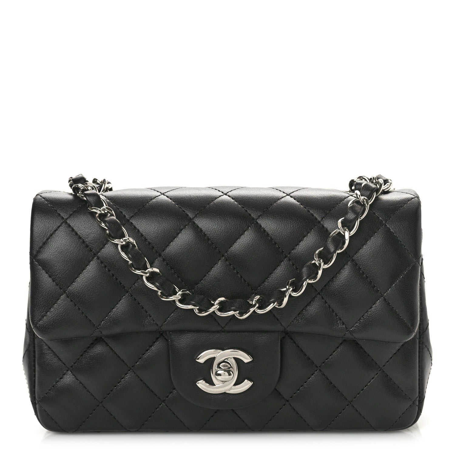 Chanel Lambskin Quilted Mini Rectangular Flap Black 1 of 10
