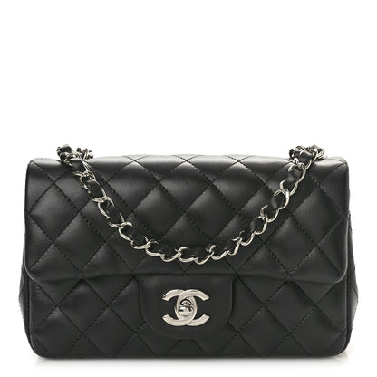 Chanel Lambskin Quilted Mini Rectangular Flap Black 1 of 10