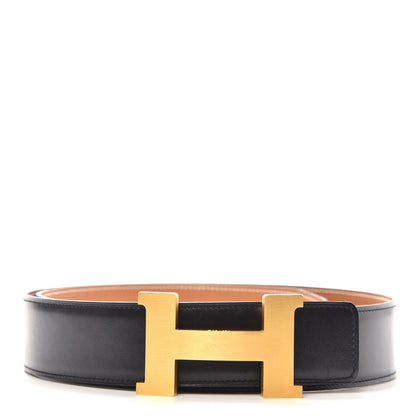 Hermes Box Chamonix 42mm Constance Reversible H Belt 95 Black Natural 1 of 5