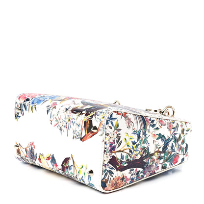 Christian Dior Calfskin Jardin D'Hiver Printed Medium Lady Dior White Multicolor 9 of 11
