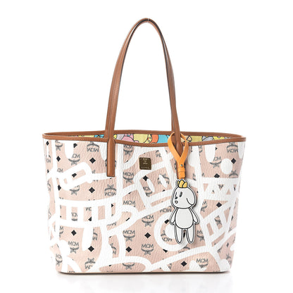 MCM X Eddie Kang Visetos Medium Reversible Shopper Tote Natural 4 of 17