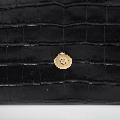Givenchy Calfskin Crocodile Embossed Small Nobile Shoulder Bag Black 9 of 10