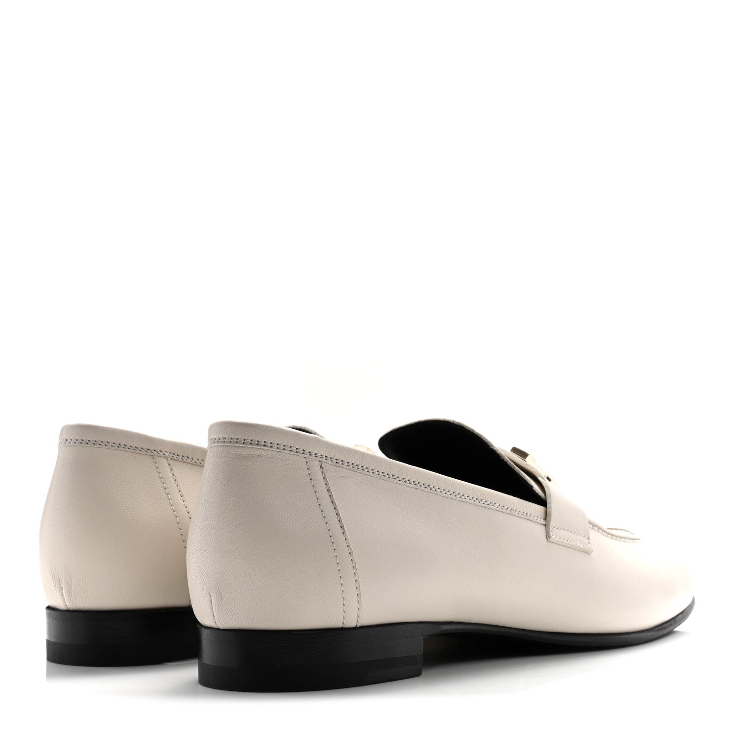 Hermes Goatskin Womens Paris Loafers 38.5 Beige Glaise 5 of 10