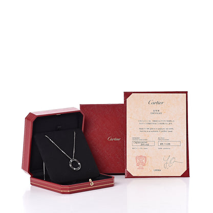 Cartier 18K White Gold 3 Diamonds LOVE Pendant Necklace 7 of 7