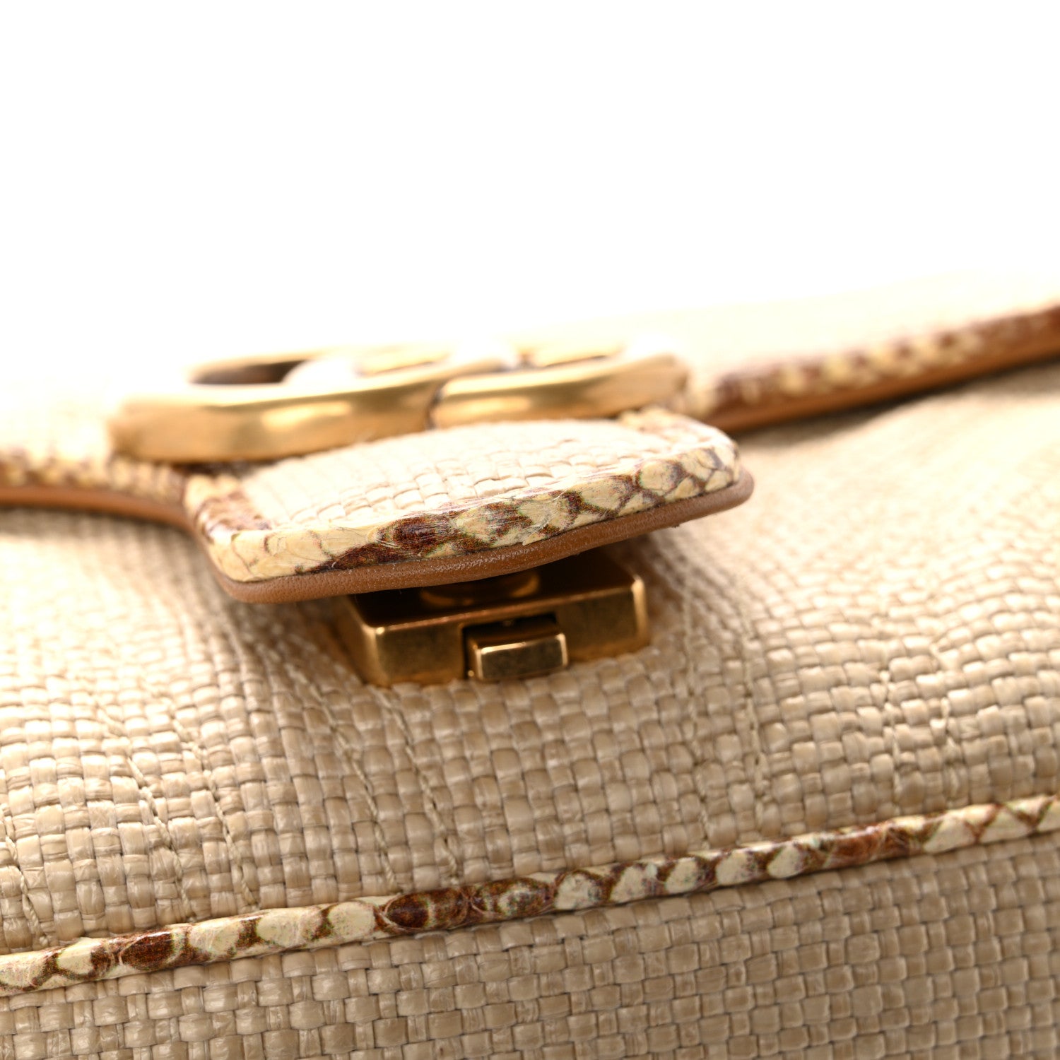 Gucci Raffia Elaphe Matelasse Small GG Marmont Shoulder Bag Natural Cream Brown 11 of 14