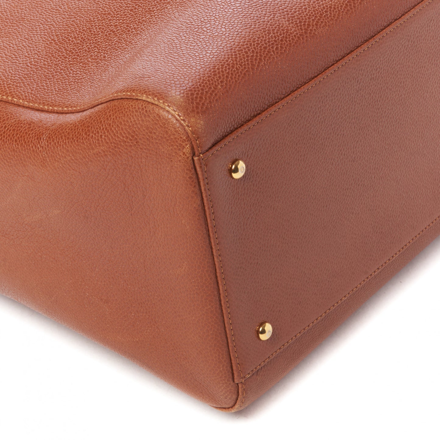 Caviar Large CC Shoulder Bag Light Brown