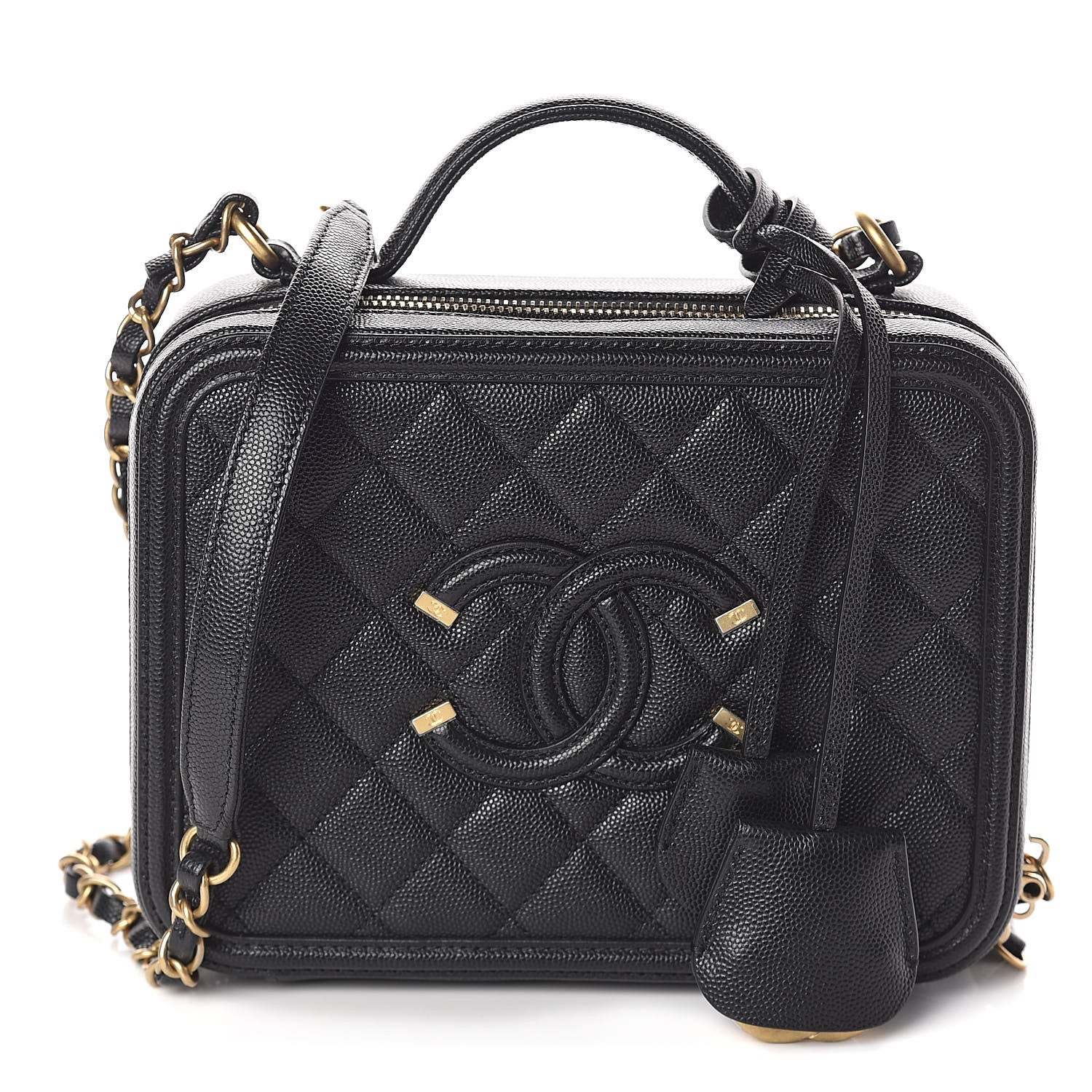 Chanel Caviar Quilted Medium CC Filigree Vanity Case Black 1 of 11