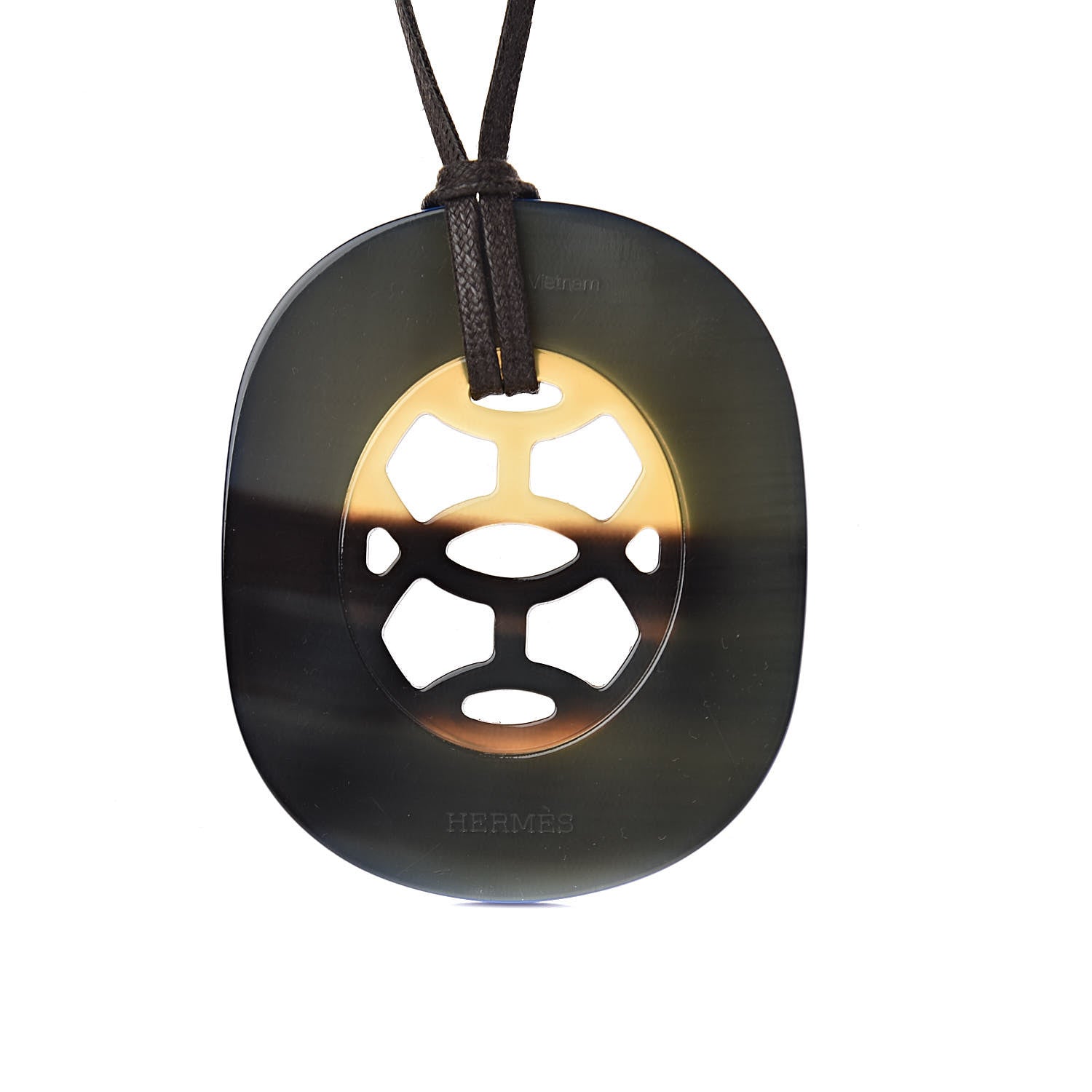 Hermes Buffalo Horn Lacquer Lift Pendant Bleu Saphir 5 of 5