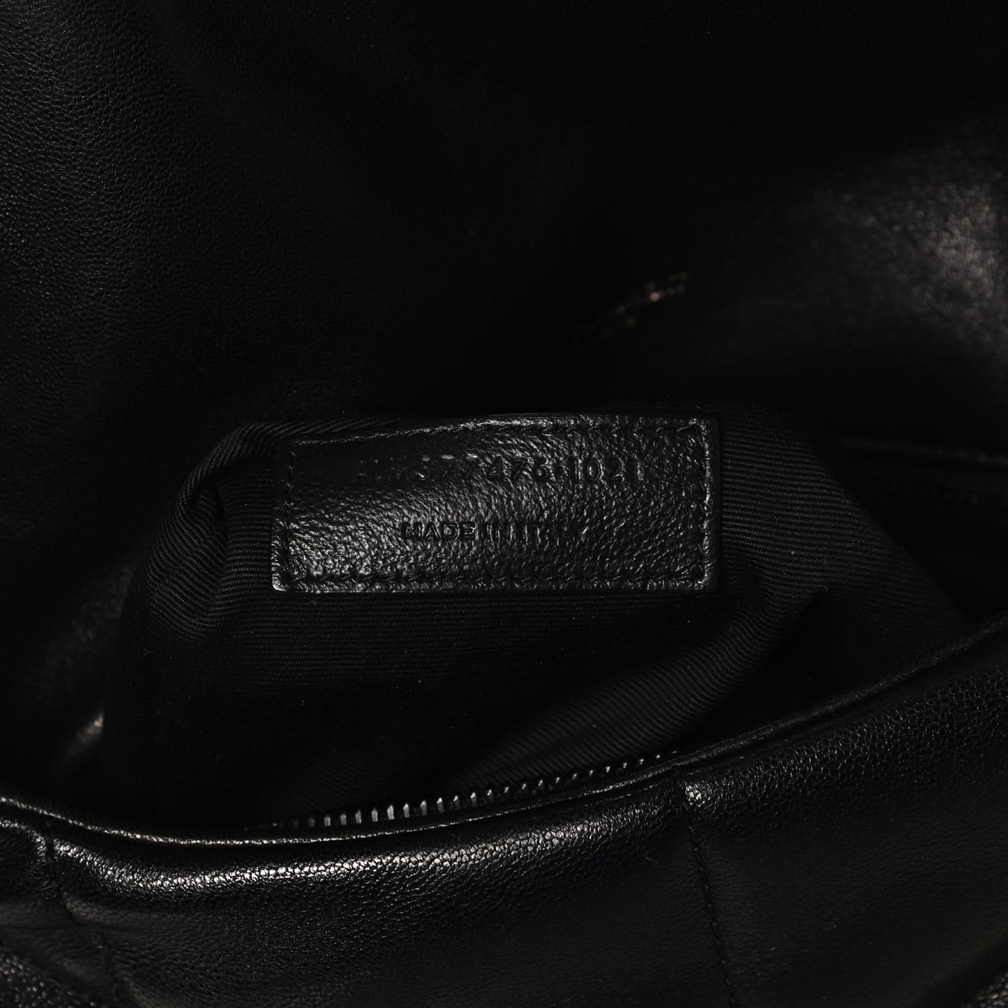 Lambskin Quilted Small Loulou Puffer Monogram Chain Satchel Black