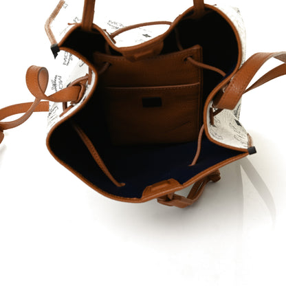 MCM Visetos Drawstring Bucket Bag White 4 of 14
