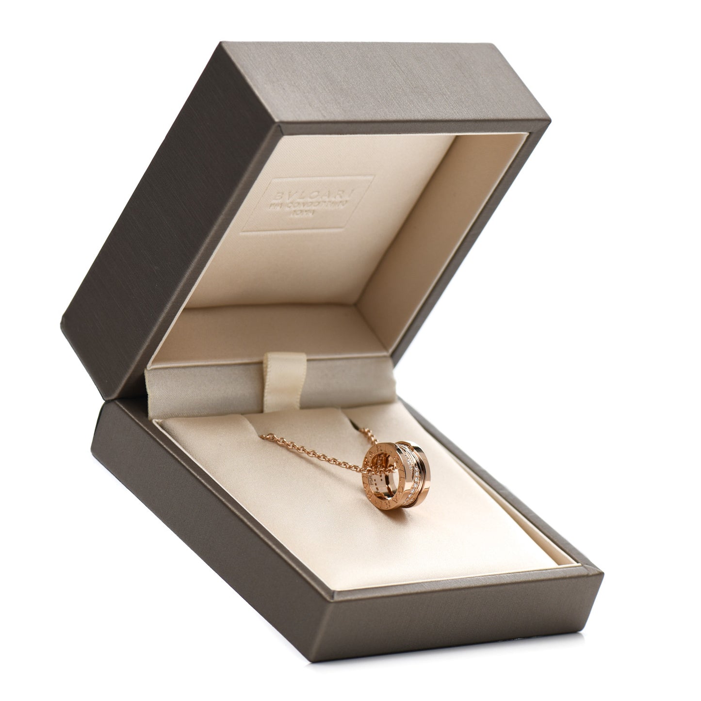 18K Rose Gold Diamond B.Zero1 Legend Pendant Necklace