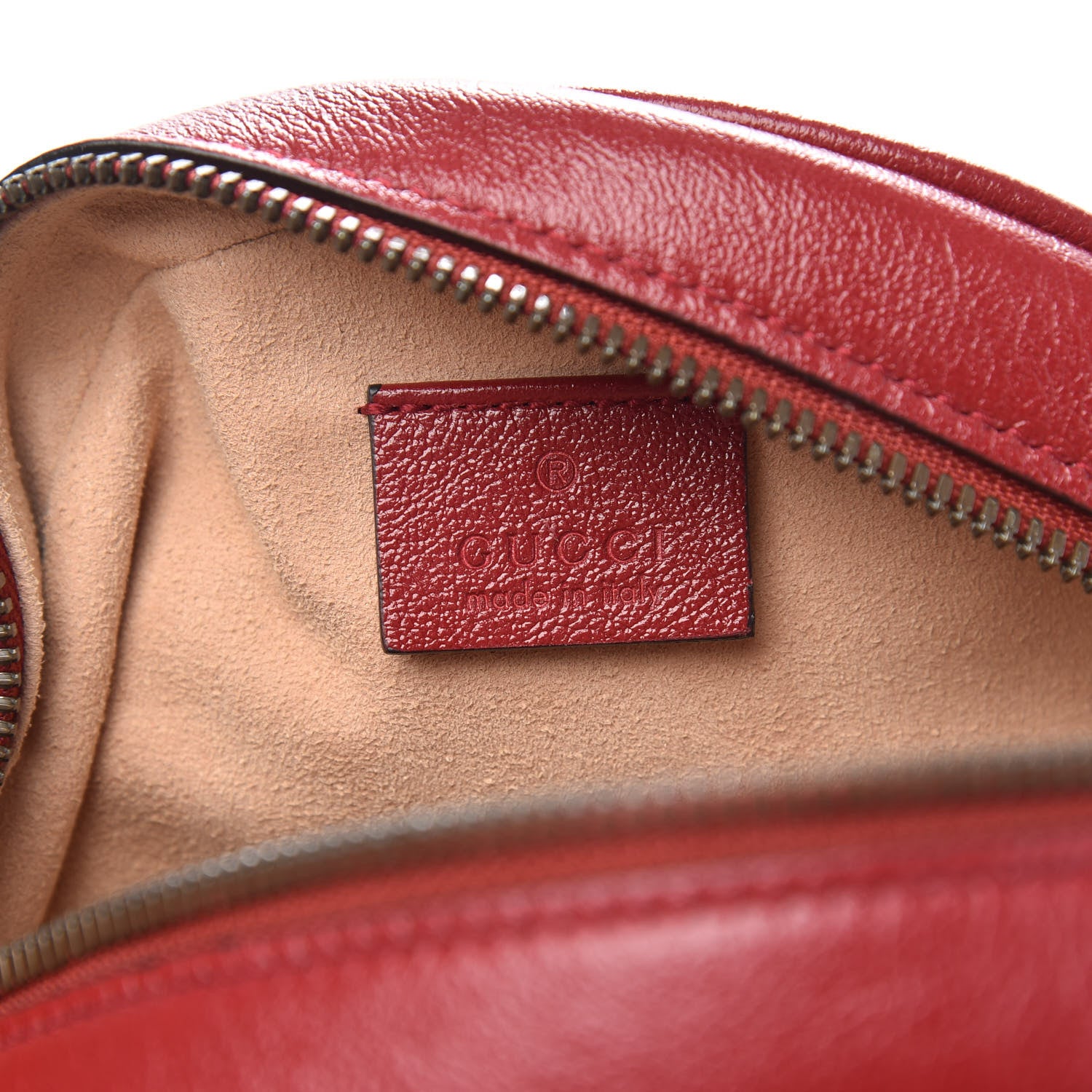 Gucci Glazed Calfskin Matelasse Heart Mini GG Marmont Round Shoulder Bag Romantic Cerise 6 of 10