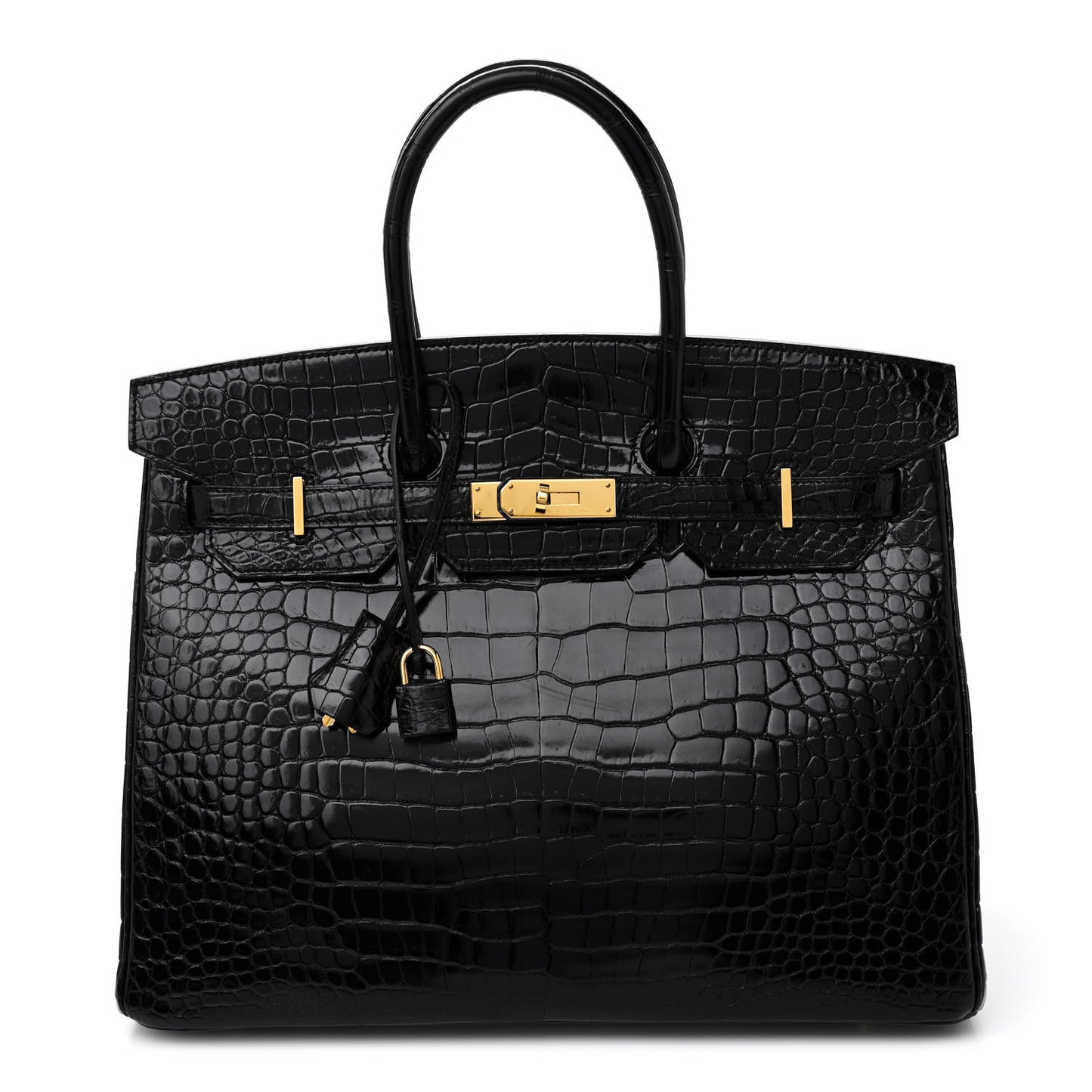 Shiny Porosus Crocodile Birkin 35 Black