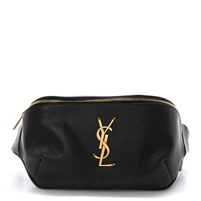 Saint Laurent Grain De Poudre Monogram Belt Bag Black 1 of 10