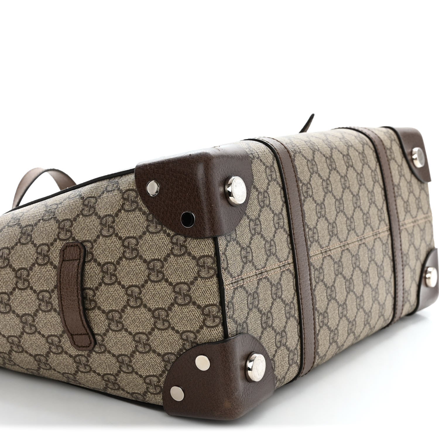 Gucci GG Supreme Monogram Textured Dollar Calfskin Medium Detail Tote Beige Ebony New Acero 9 of 18