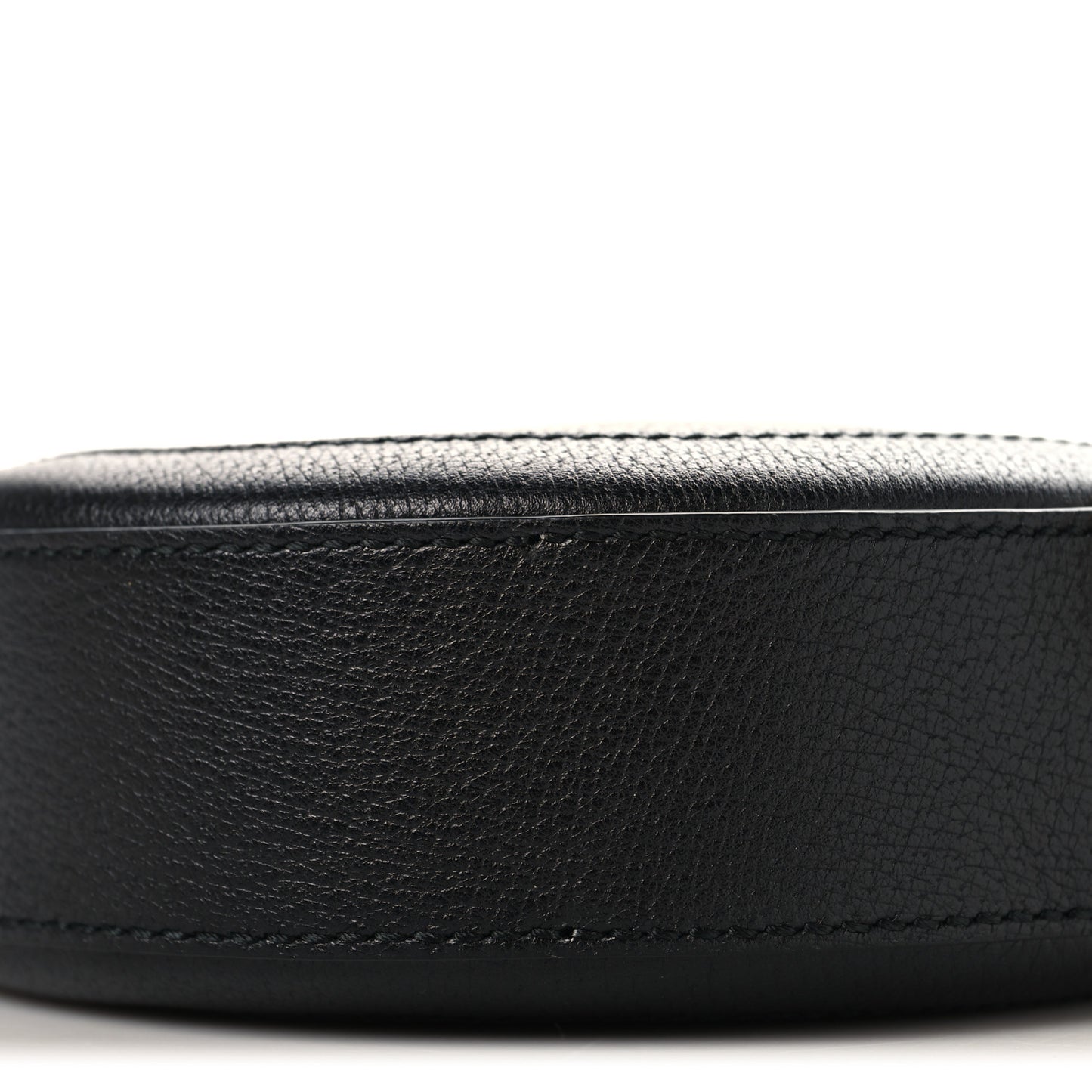 Grained Calfskin Web Mini Ophidia Round Shoulder Bag Black