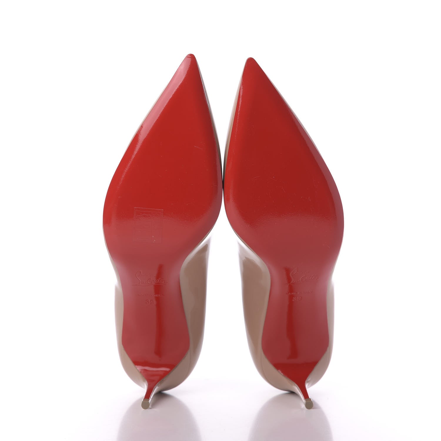 Christian Louboutin Patent Decollete 554 70 Pumps 39 Nude 6 of 10