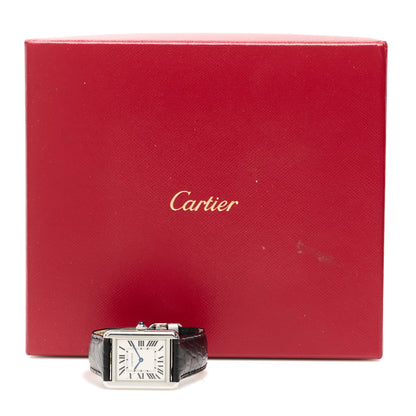 Cartier Stainless Steel Alligator 24mm Tank Solo Quartz Watch 5 of 5