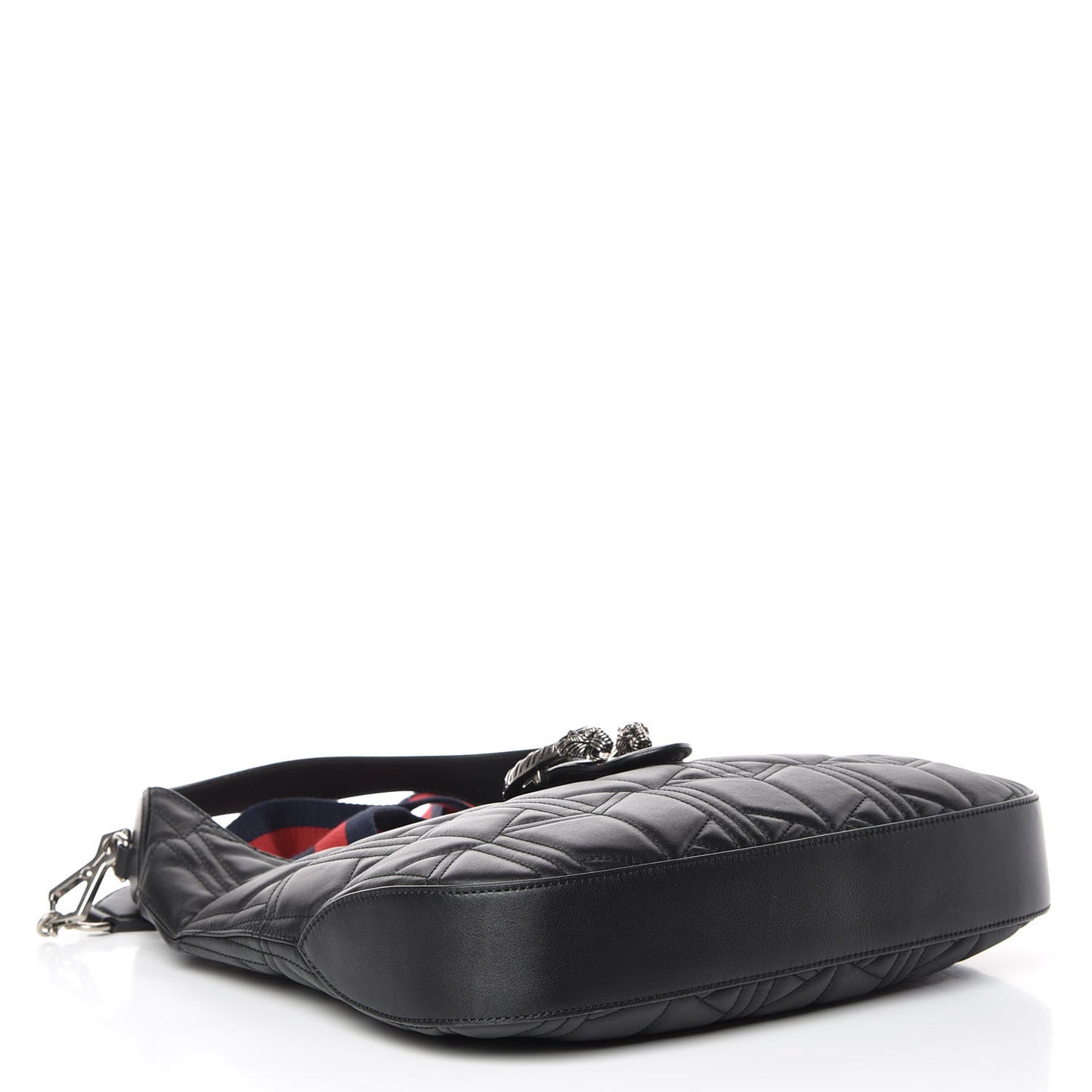 Calfskin Web Quilted Medium Dionysus Hobo Black