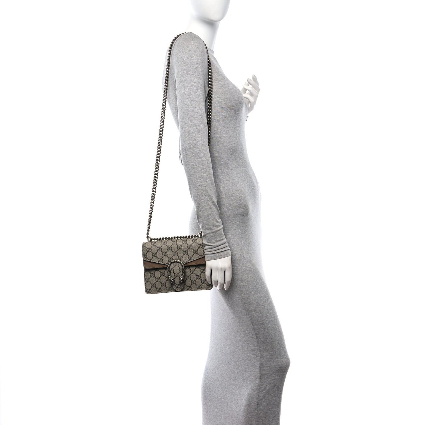 GG Supreme Monogram Mini Dionysus Shoulder Bag Taupe