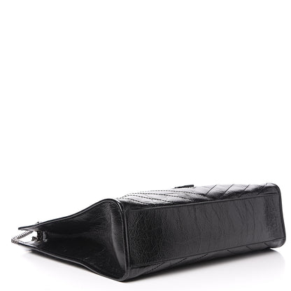 Saint Laurent Crinkled Calfskin Matelasse Monogram Niki Shoulder Bag Black 3 of 9