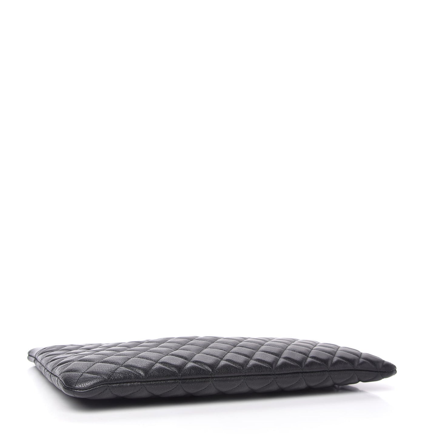 Sheepskin Quilted Large Vintage Mademoiselle Cosmetic Case Black