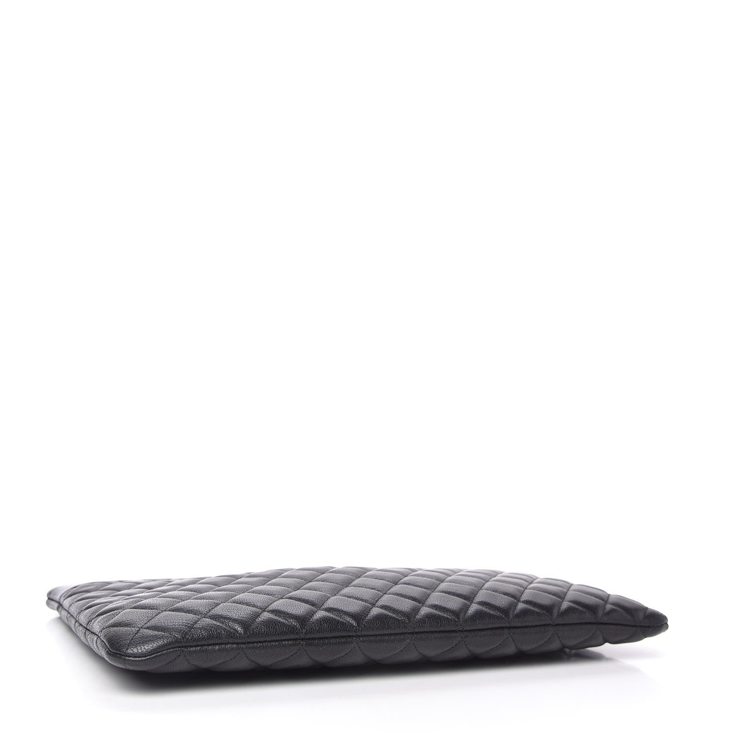 Chanel Sheepskin Quilted Large Vintage Mademoiselle Cosmetic Case Black 4 of 10