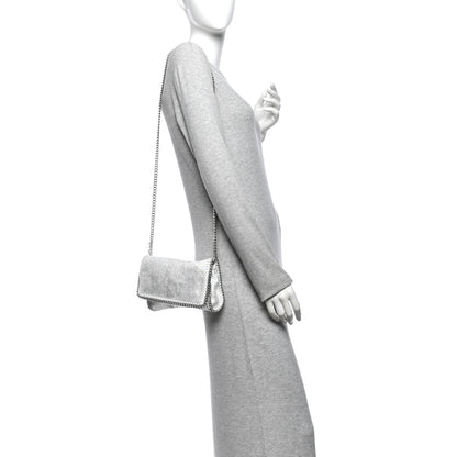 Stella McCartney Chamois Shiny Dotted Nappa Falabella Clutch with Chain Bag White 2 of 10