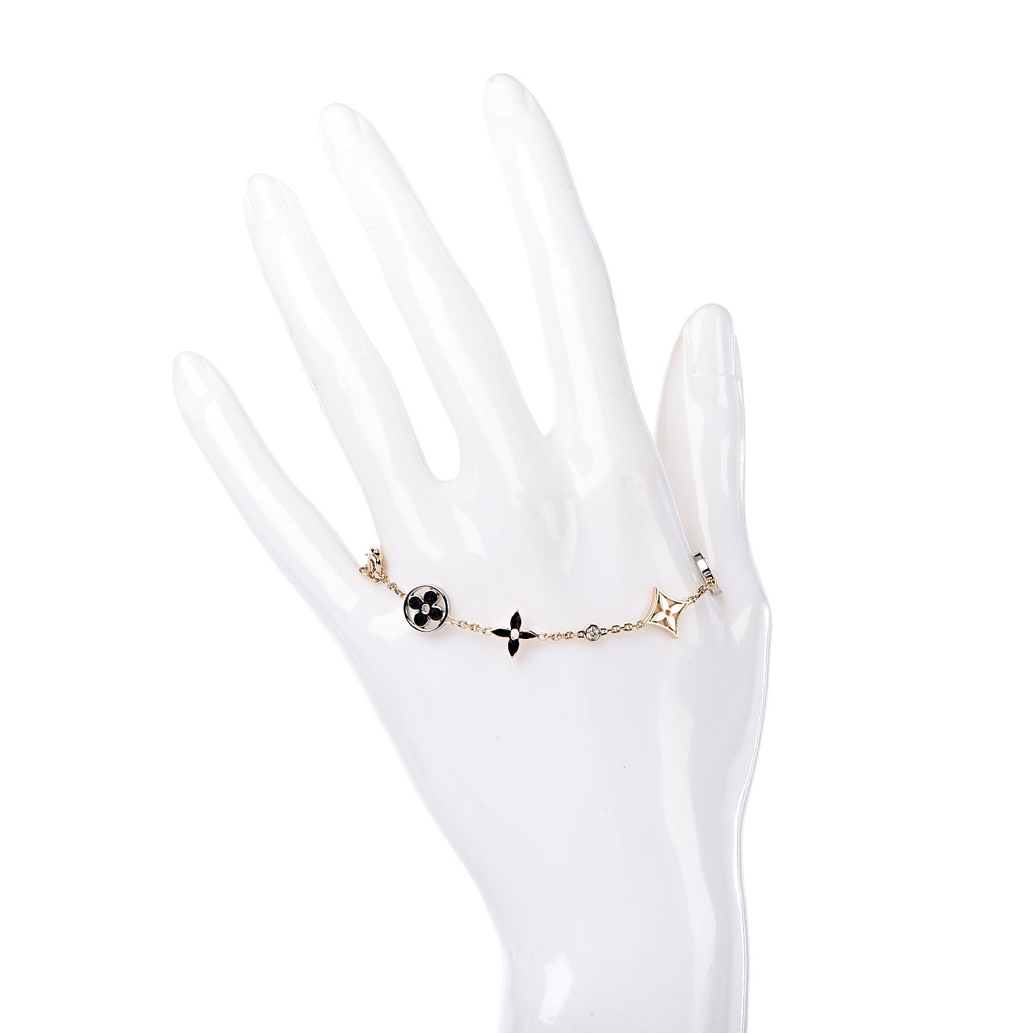 Louis Vuitton 18K Yellow White Pink Gold Diamond Idylle Blossom Bracelet 2 of 4