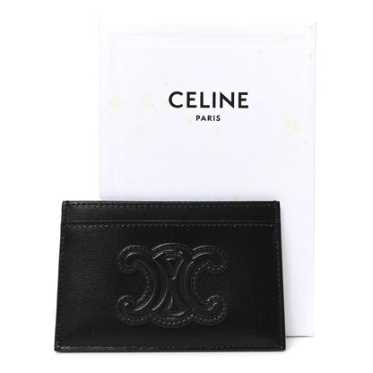 Celine Smooth Lambskin Triomphe Card Holder Black 7 of 7