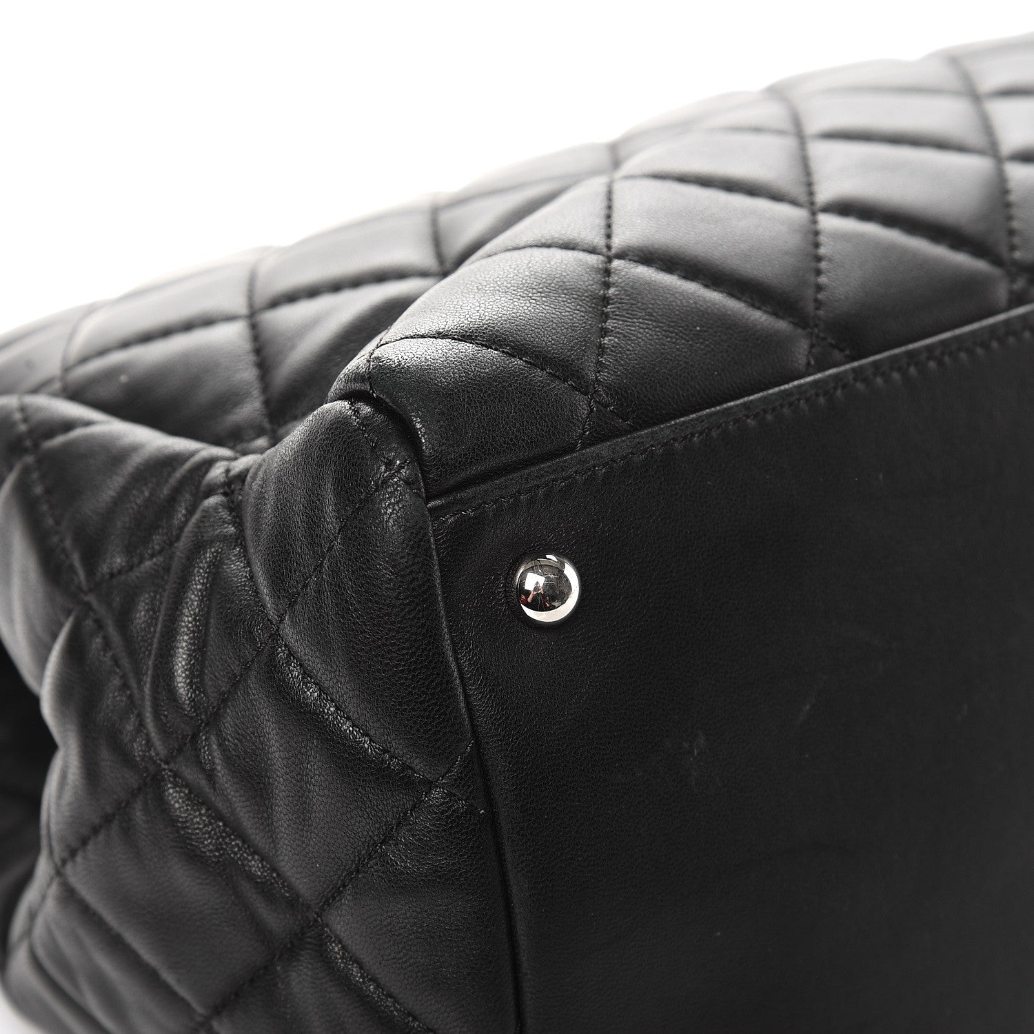 Chanel Lambskin Quilted 7 Large Tote Black 10 of 13