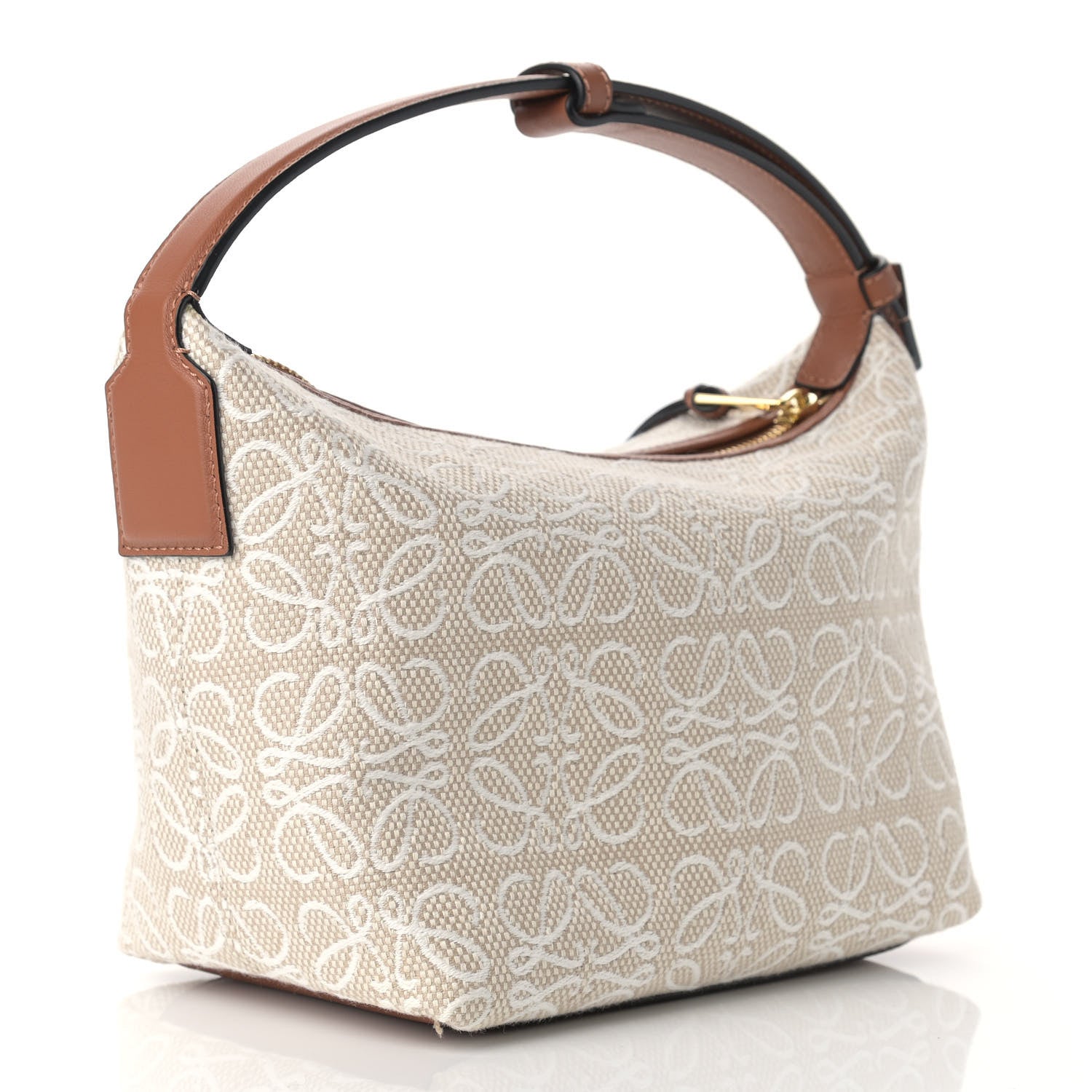 Loewe Jacquard Anagram Calfskin Small Cubi Bag Ecru Tan 3 of 10
