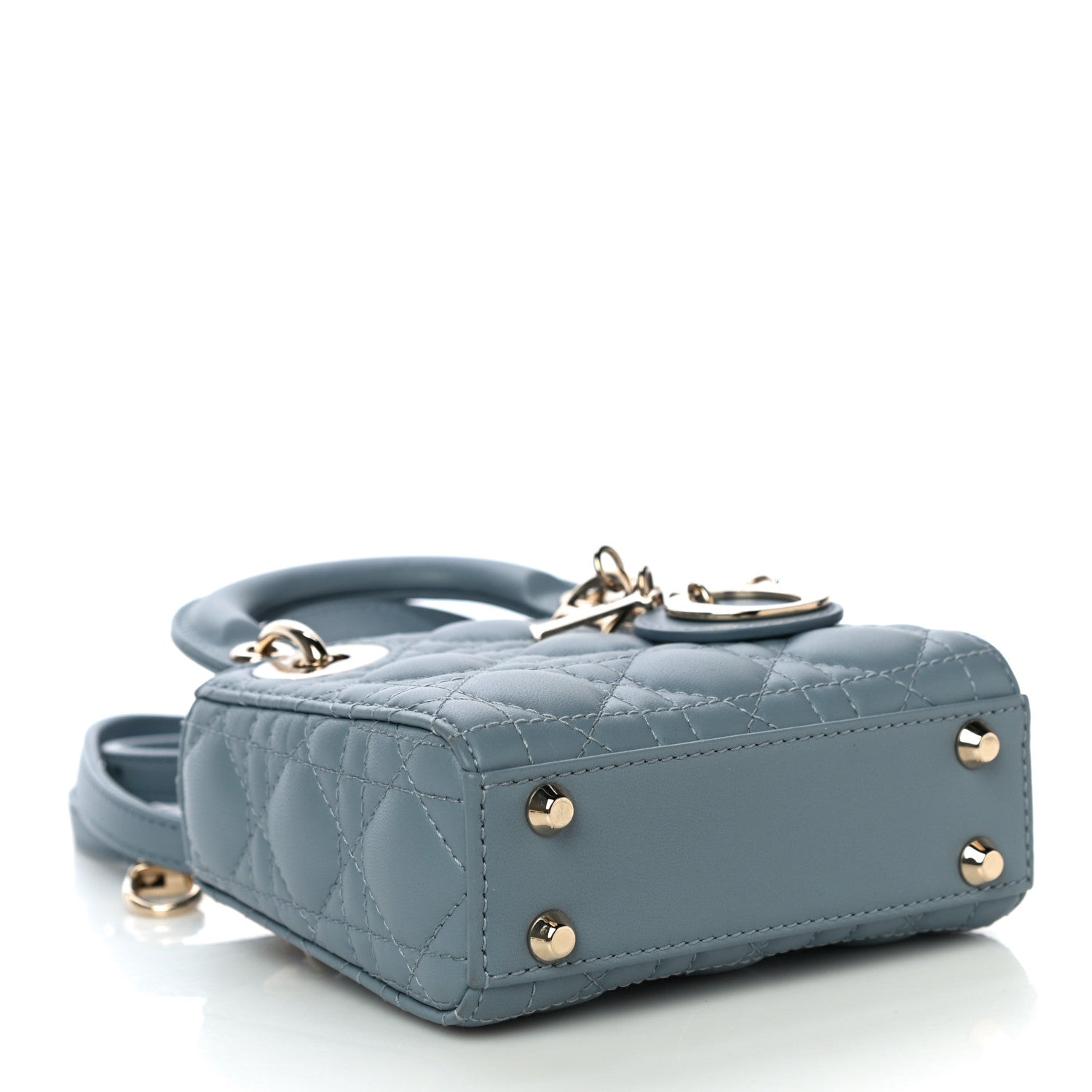 Christian Dior Lambskin Cannage Micro Lady Dior Cloud Blue 3 of 8