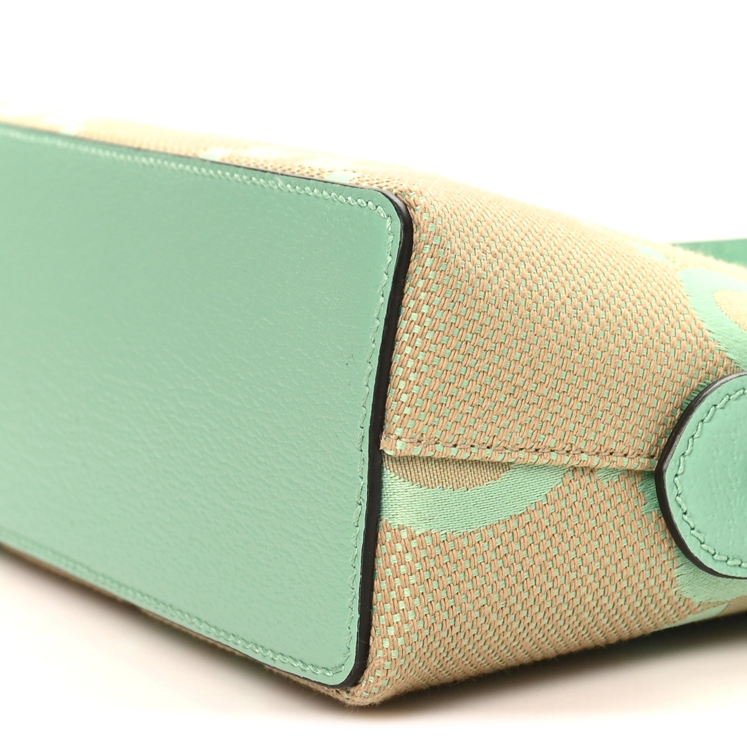 Gucci Monogram Jumbo GG Textured Dollar Calfskin Small Ophidia Dome Shoulder Bag Beige Pepperlight Mint 10 of 10