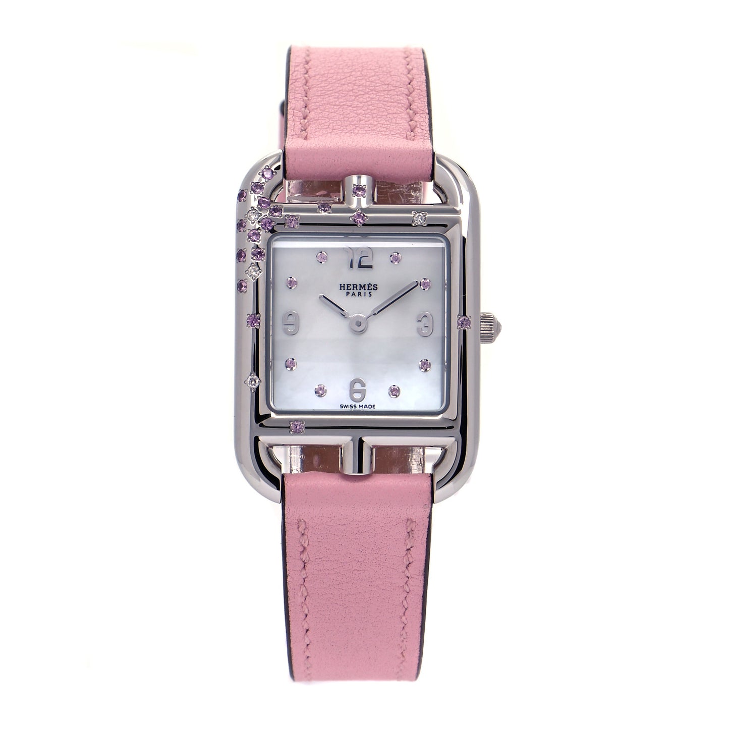 Stainless Steel Swift Diamond Pink Sapphire Mother of Pearl 23mm Cape Cod Quartz Watch Rose Sakura