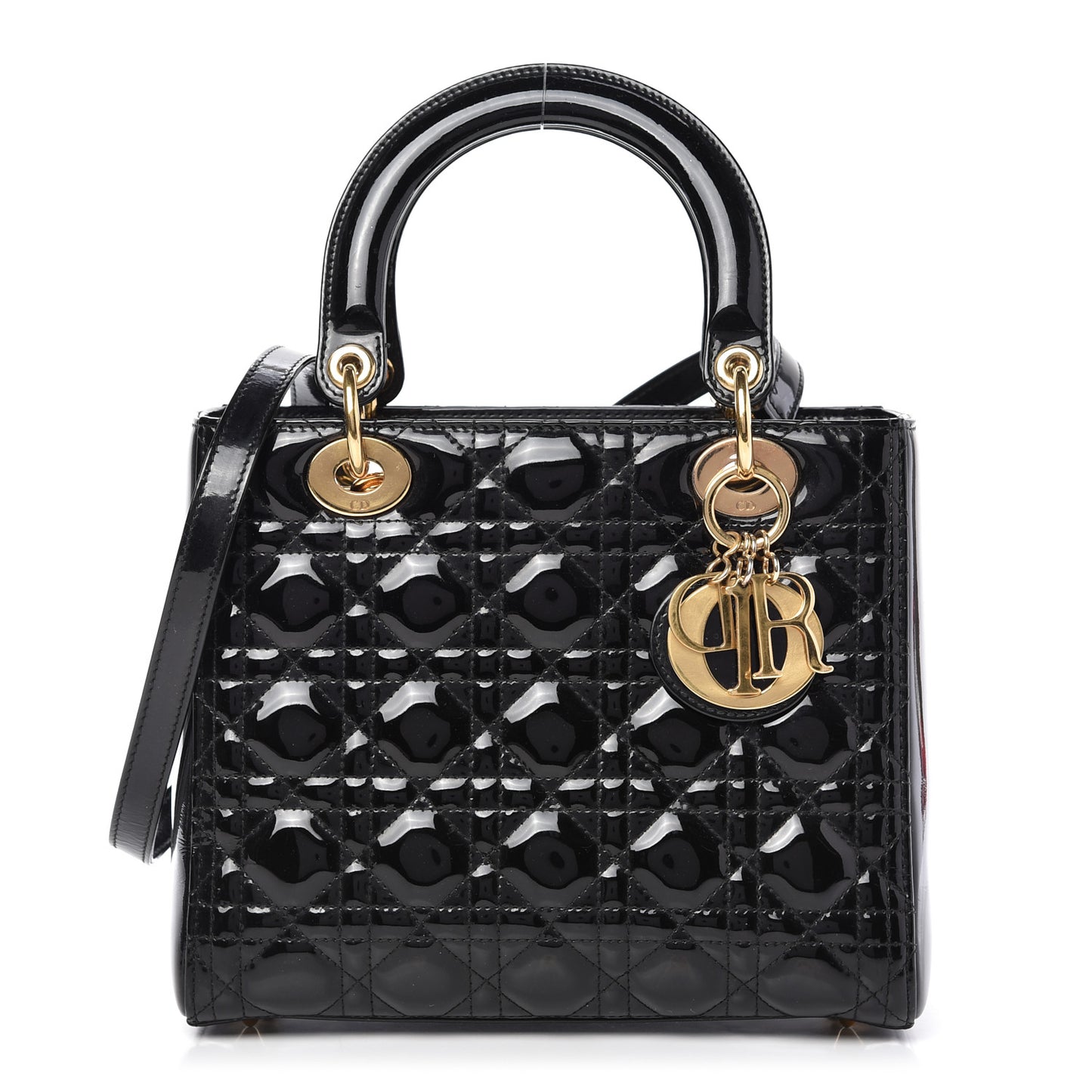 Patent Cannage Medium Lady Dior Black