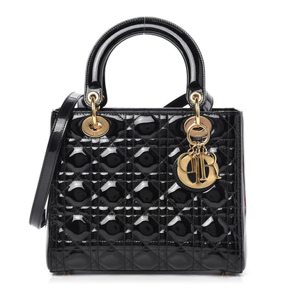 Christian Dior Patent Cannage Medium Lady Dior Black 1 of 9