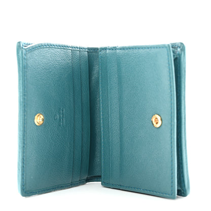 Gucci Azalea Calfskin Enamel Matelasse Diagonal Torchon GG Marmont Card Case Imperial Blue Pavone 5 of 9