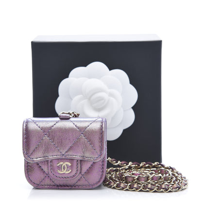 Chanel Iridescent Lambskin Quilted Airpods Pro Case Purple 11 of 11