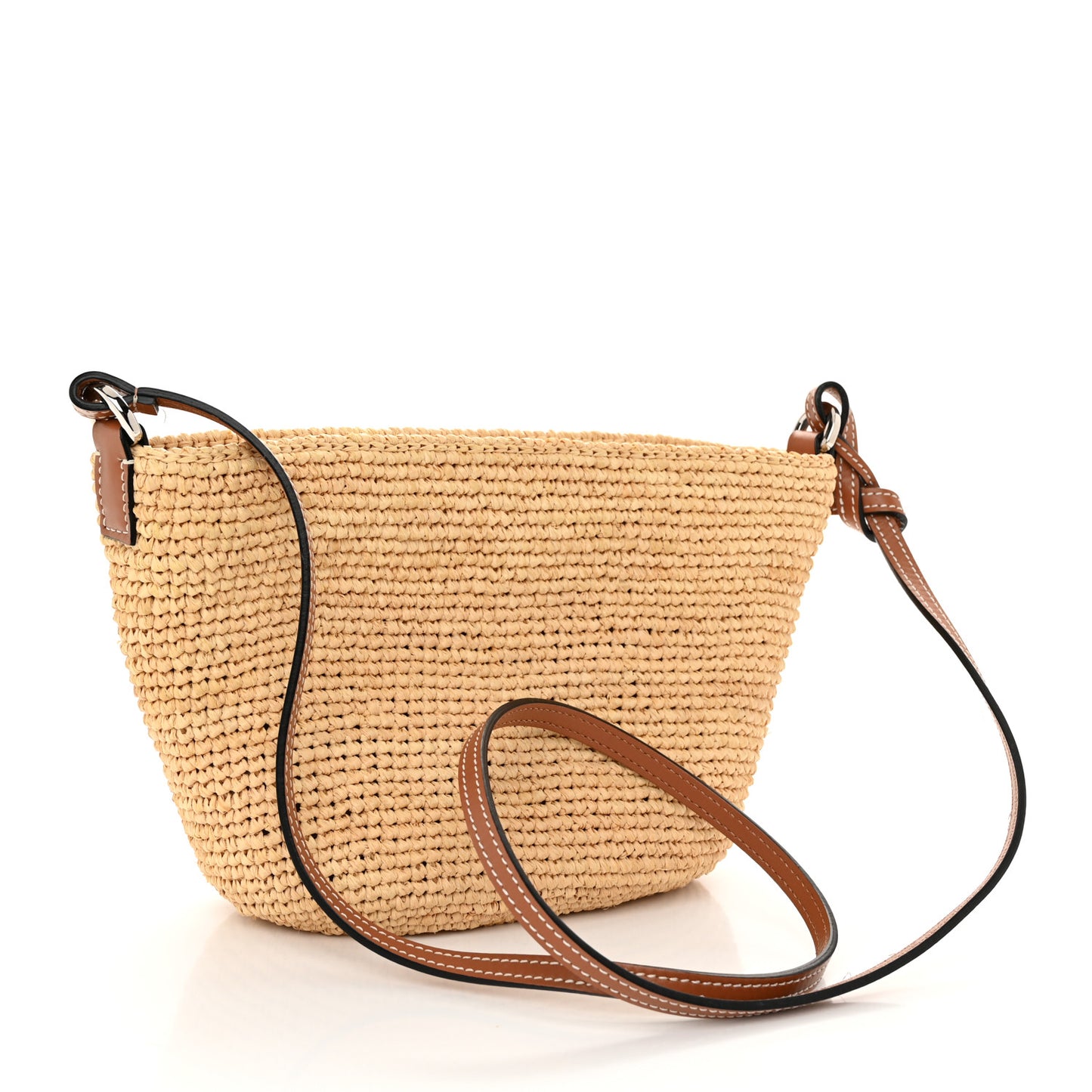 Calfskin Raffia Paulas Ibiza Pochette Bag Natural Tan