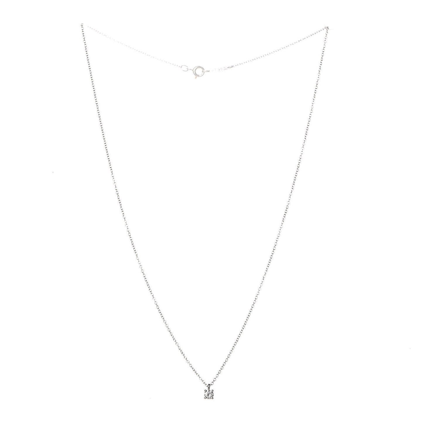 Platinum Diamond .17ct Solitaire Pendant Necklace
